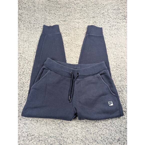 Fila Sweatpants Adult Small Blue Stretch Drawstring Gym Fitness Active Tapered - Picture 1 of 11